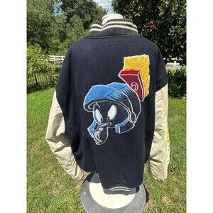 Lot 29 Lux Vtg Marv the Martian Bomber Varsity Jacket XXXL